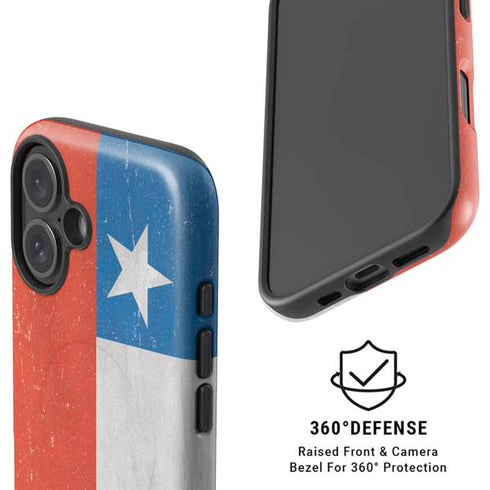 Chile Flag Distressed iPhone 16 Plus Magsafe Impact Case